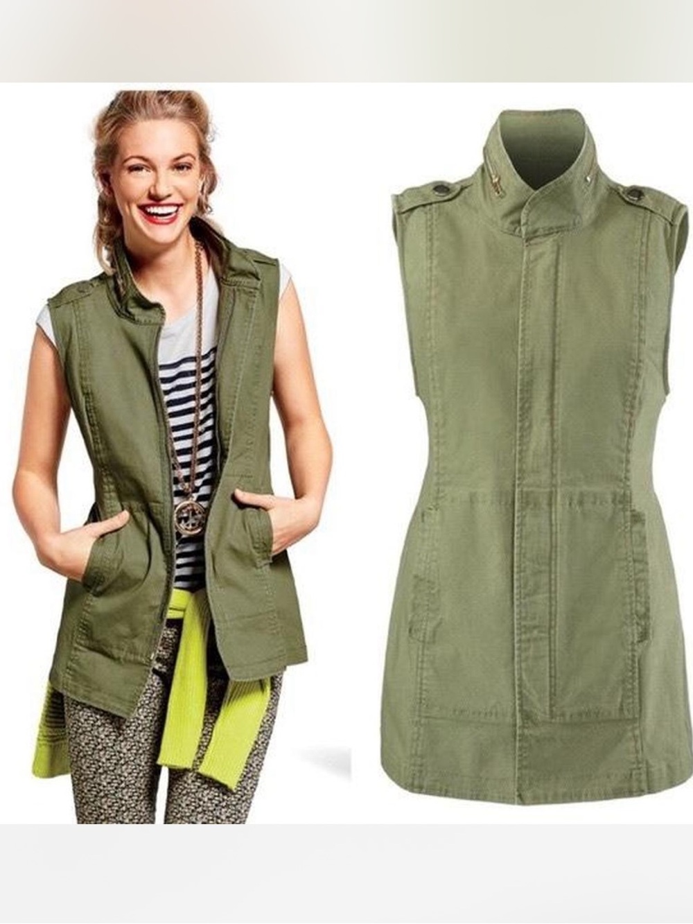 CAbi 5101 Explorer Long Vest Army Olive Green NEW M